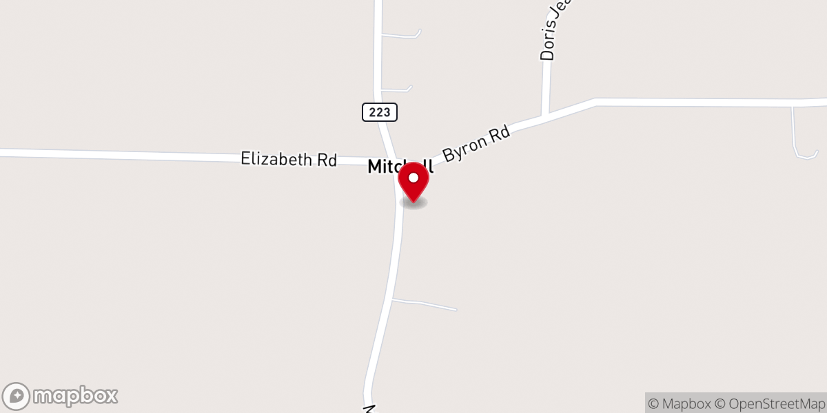 Map showing location of Mitchell Assembly of God