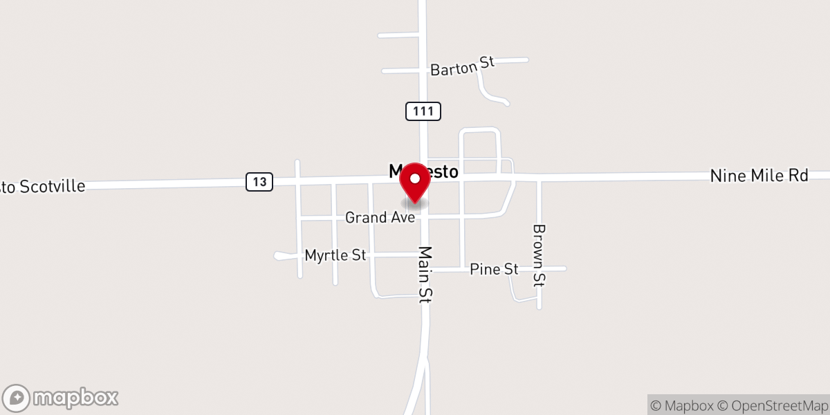 Map showing location of Modesto Christian Church