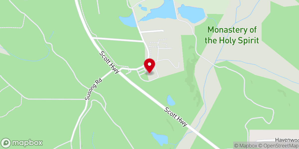 Map showing location of Monastery of The Holy Spirit