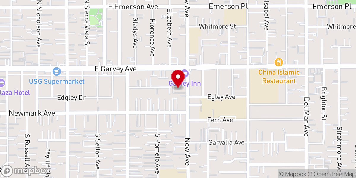 Map showing location of Monterey Park Foursquare Church