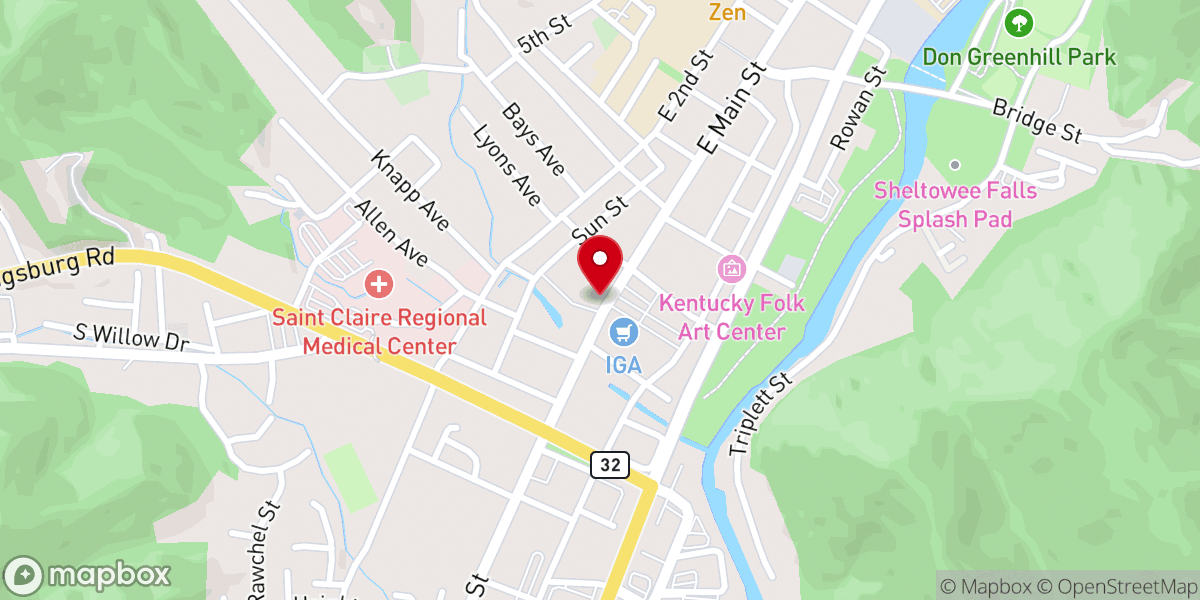 Map showing location of Morehead United Methodist Church