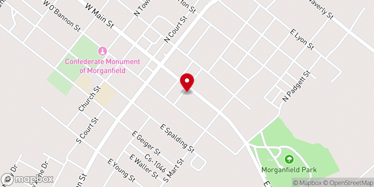 Map showing location of Morganfield Church of Christ