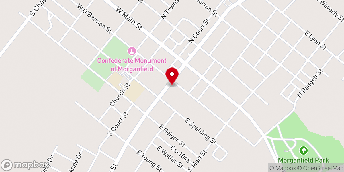 Map showing location of Morganfield Methodist Church - Food Distribution Center