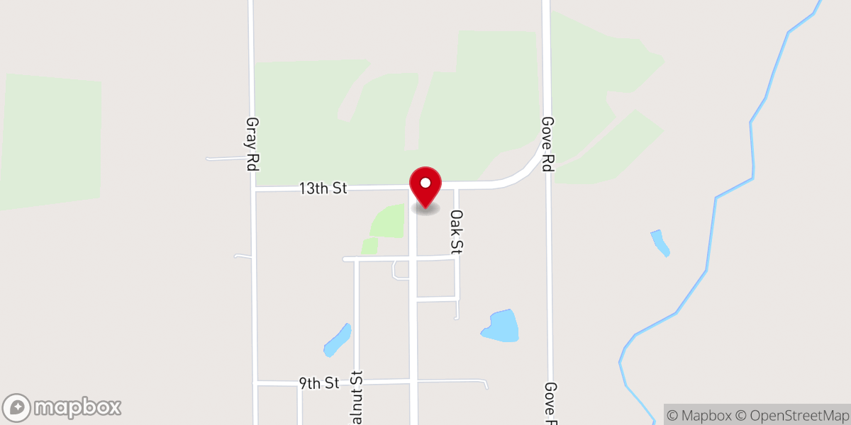 Map showing location of Mound Valley Lighthouse Church