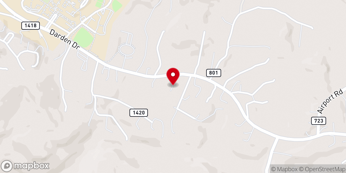 Map showing location of Mount Olive Freewill Baptist Church