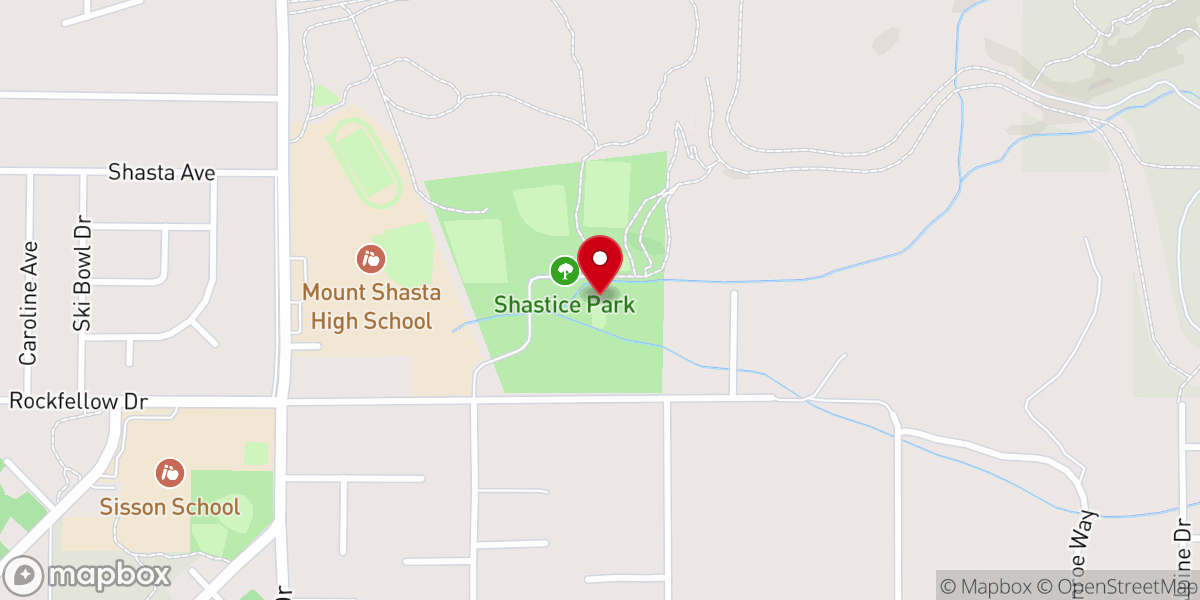 Map showing location of Mount Shasta Ice Rink