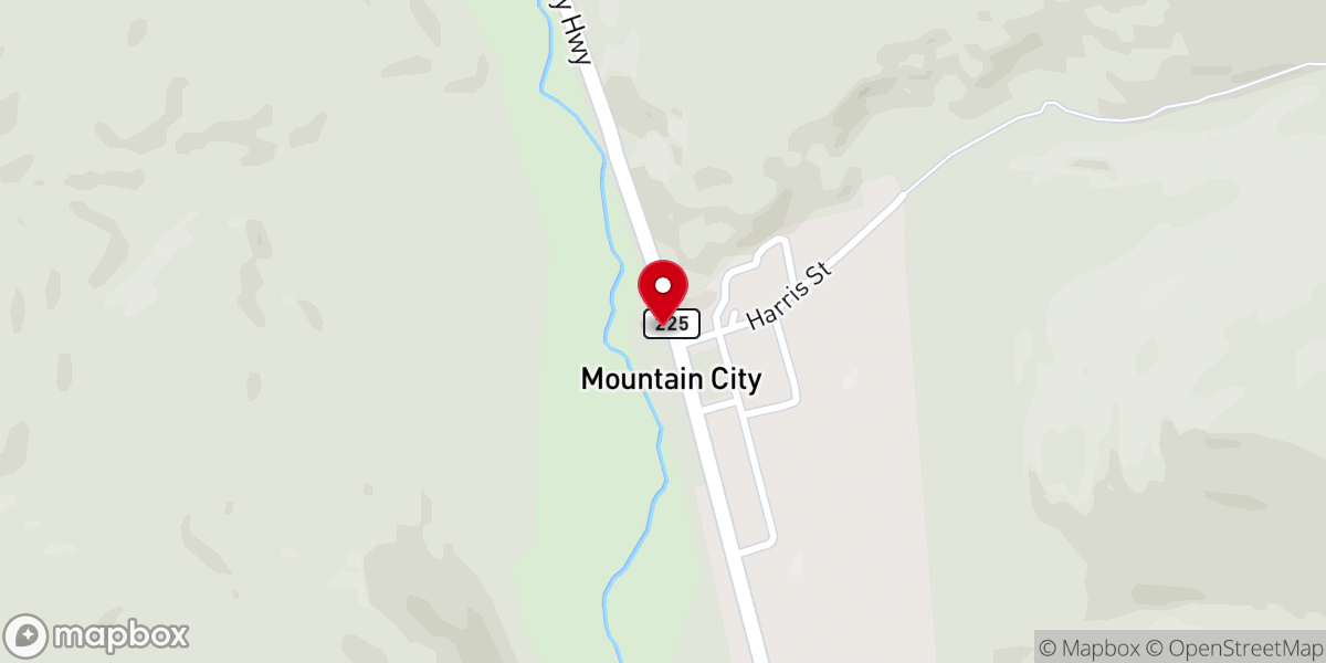 Map showing location of Mountain City Bar
