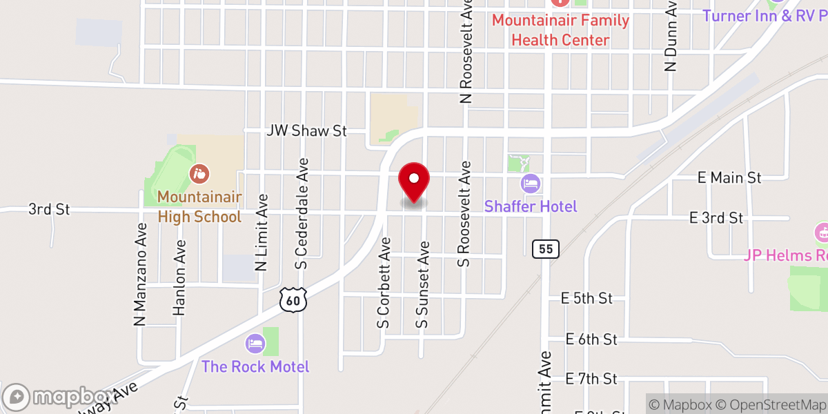Map showing location of Mountainair United Methodist Church