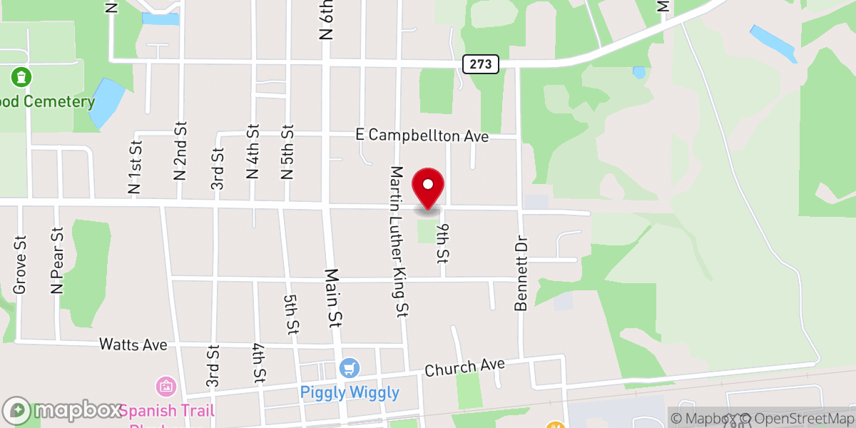 Map showing location of Mt. Ararat Missionary Baptist Church