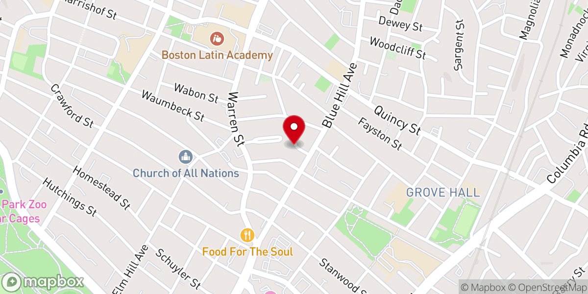 Map showing location of Mt Calvary - Boston