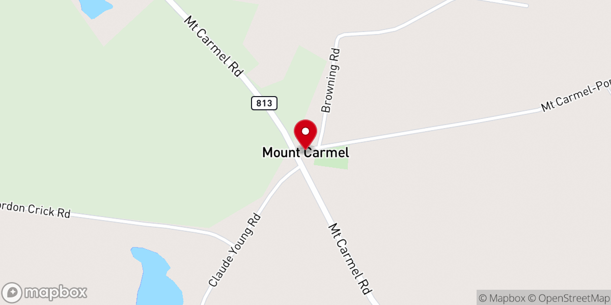 Map showing location of Mt Carmel