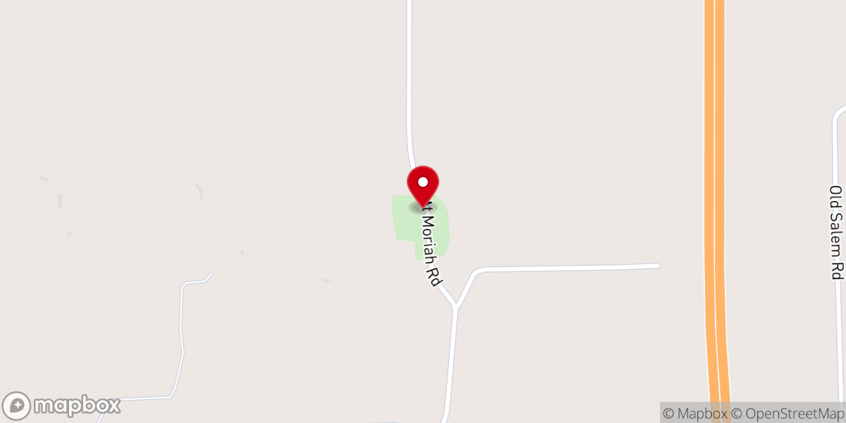 Map showing location of Mt Moriah Christian Church