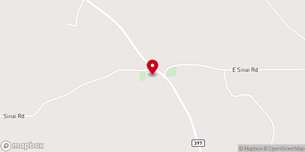 Map showing location of Mt Sinai Missionary Baptist