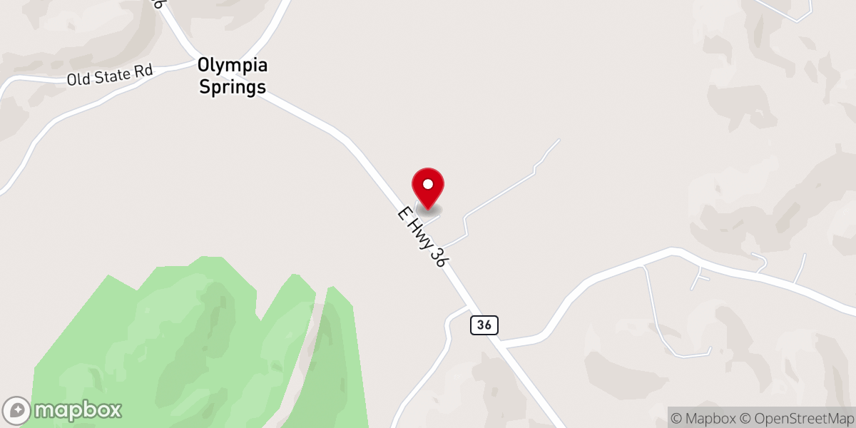Map showing location of Mud Lick Church of God