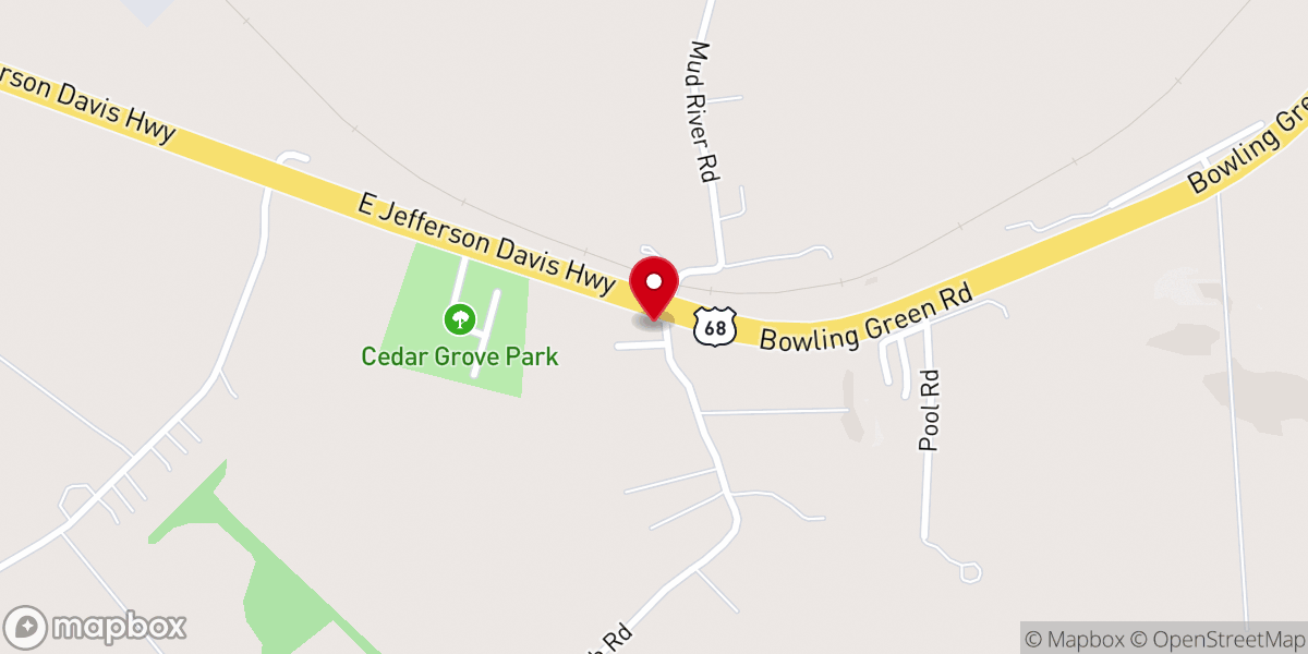 Map showing location of Muddy River Church