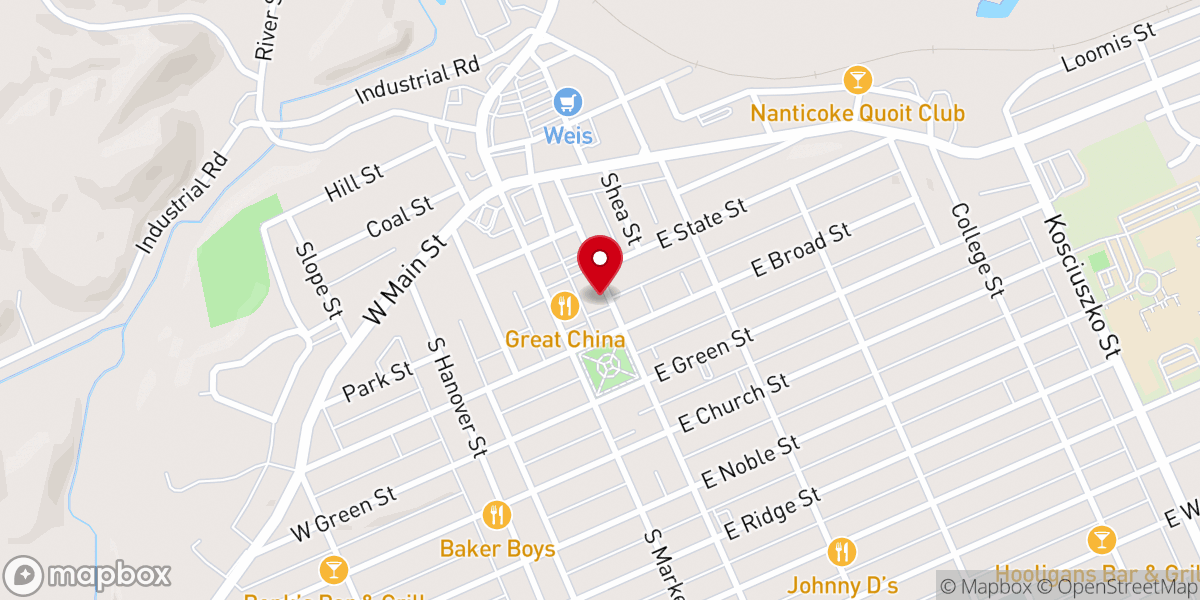 Map showing location of Nanticoke Christian Fellowship