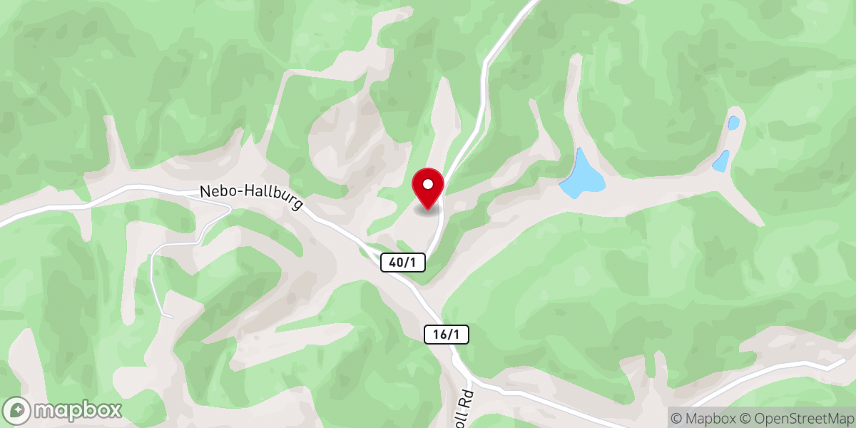 Map showing location of Nebo Baptist Church