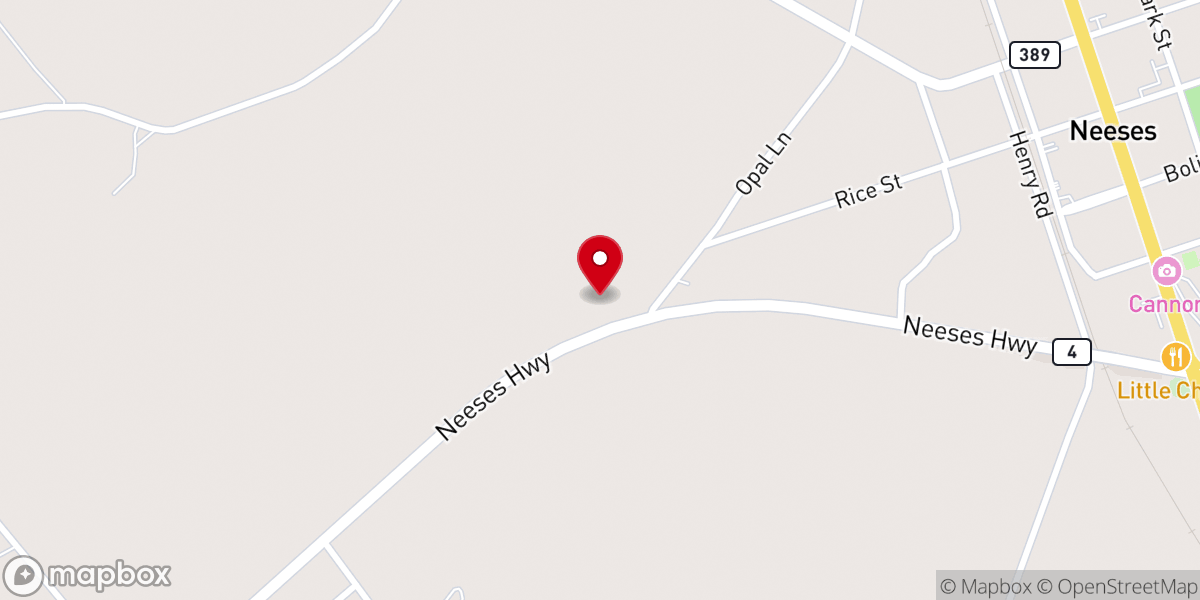 Map showing location of Neeses Neighborhood Center