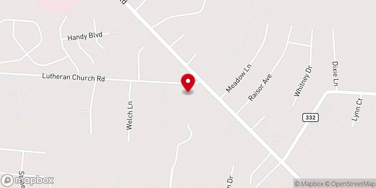 Map showing location of Nelson County Baptist Church
