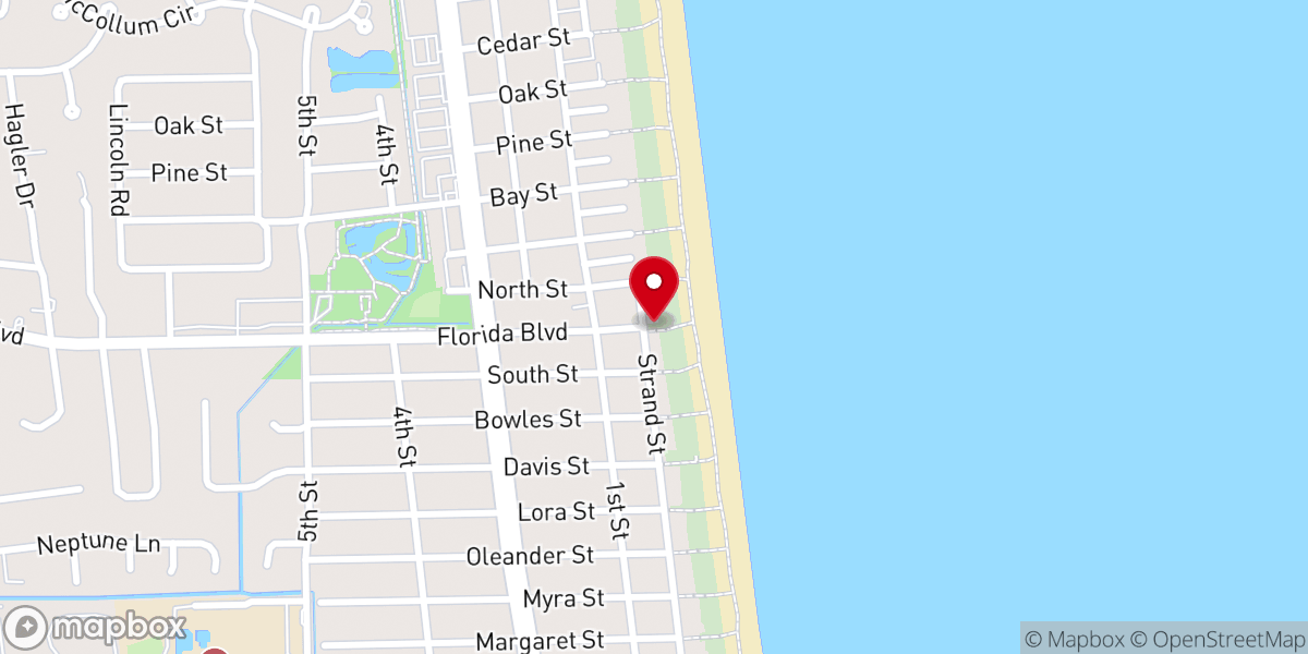 Map showing location of Neptune Beach