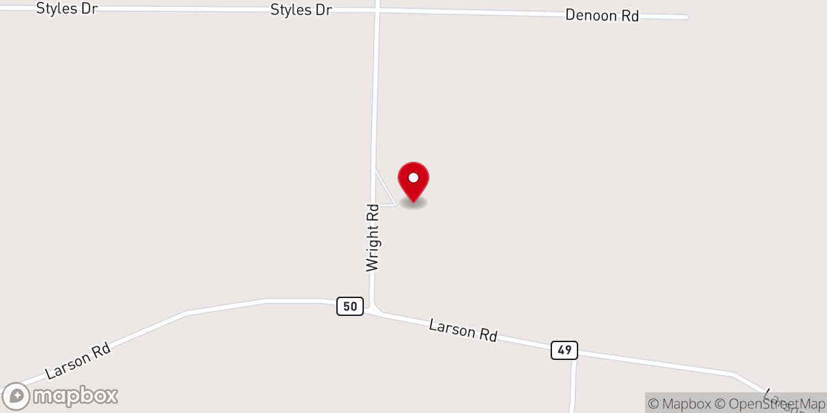 Map showing location of New Beulah Church