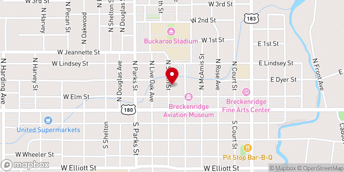 Map showing location of New Destination Church