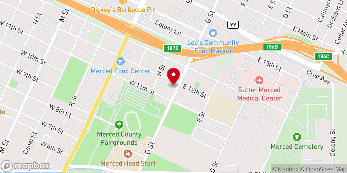 Map showing location of New Faith Tabernacle Church of God in Christ