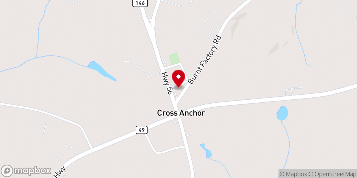 Map showing location of New Hope Baptist Church Cross Anchor