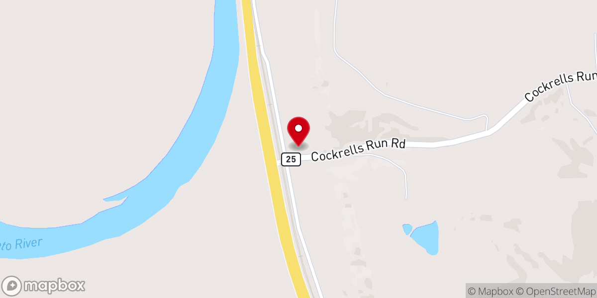 Map showing location of New Hope Free Will Baptist Church