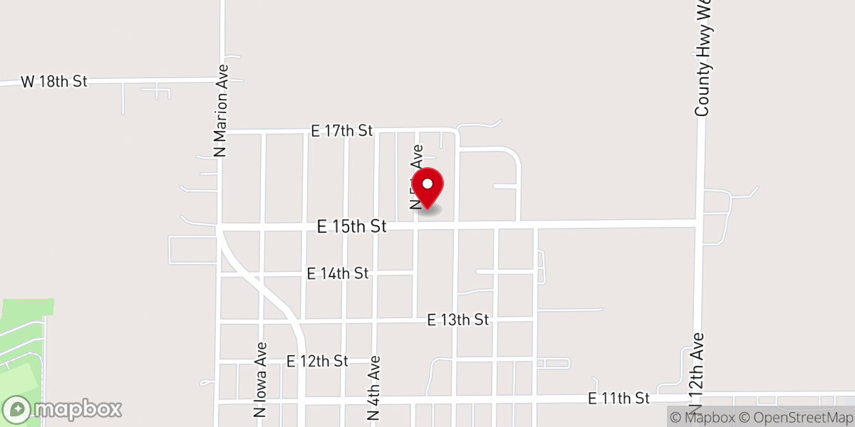 Map showing location of New Hope Mennonite Church