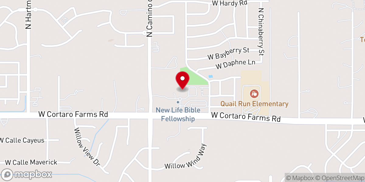 Map showing location of New Life Bible Fellowship