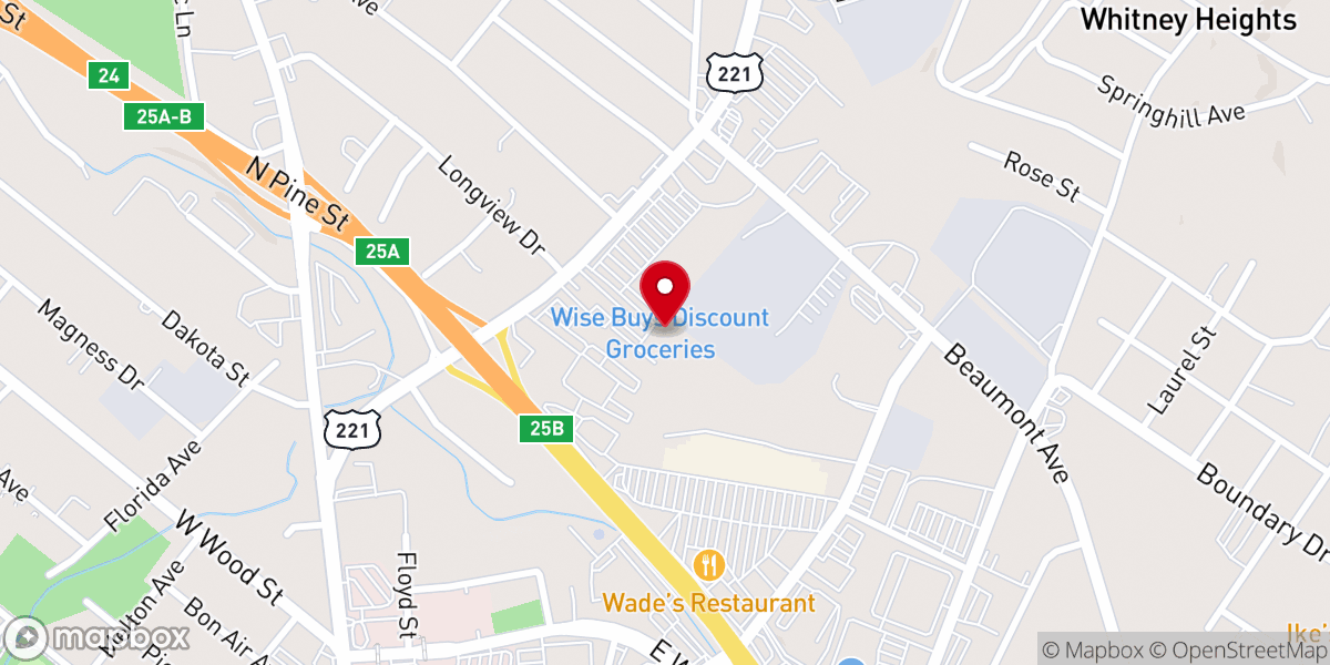 Map showing location of New Life Deliverance Worship Center