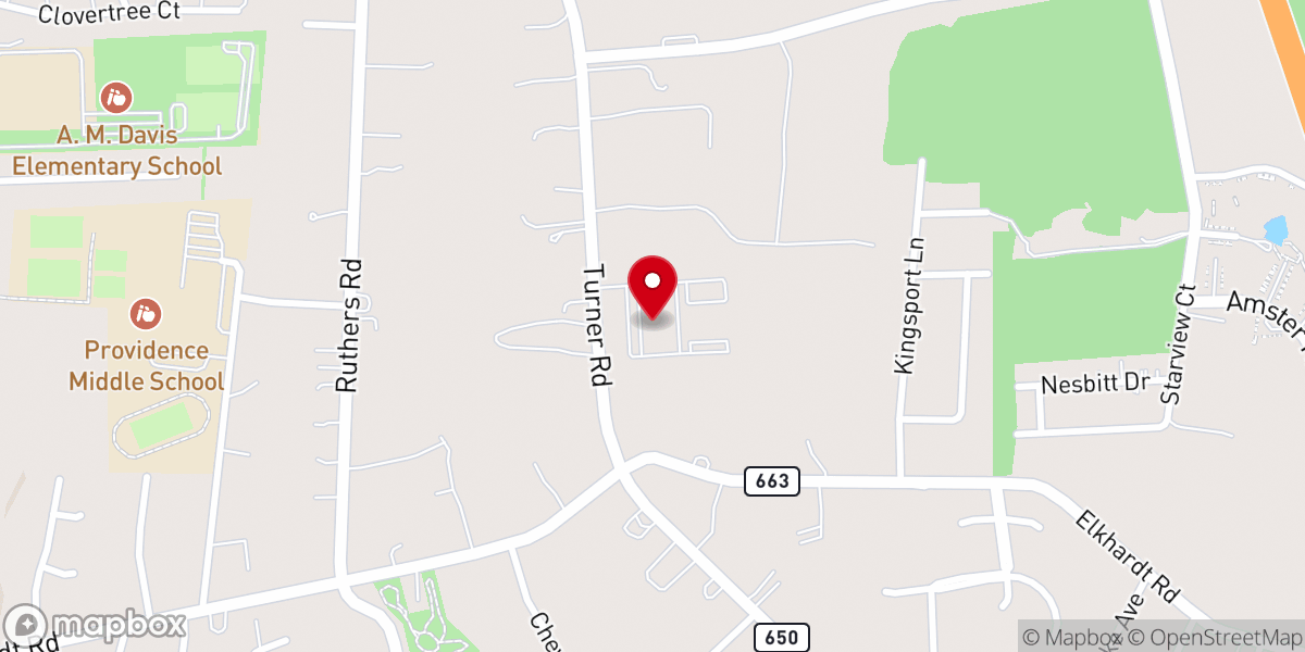 Map showing location of New Life Outreach Church