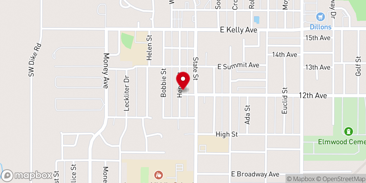 Map showing location of New Life Tabernacle