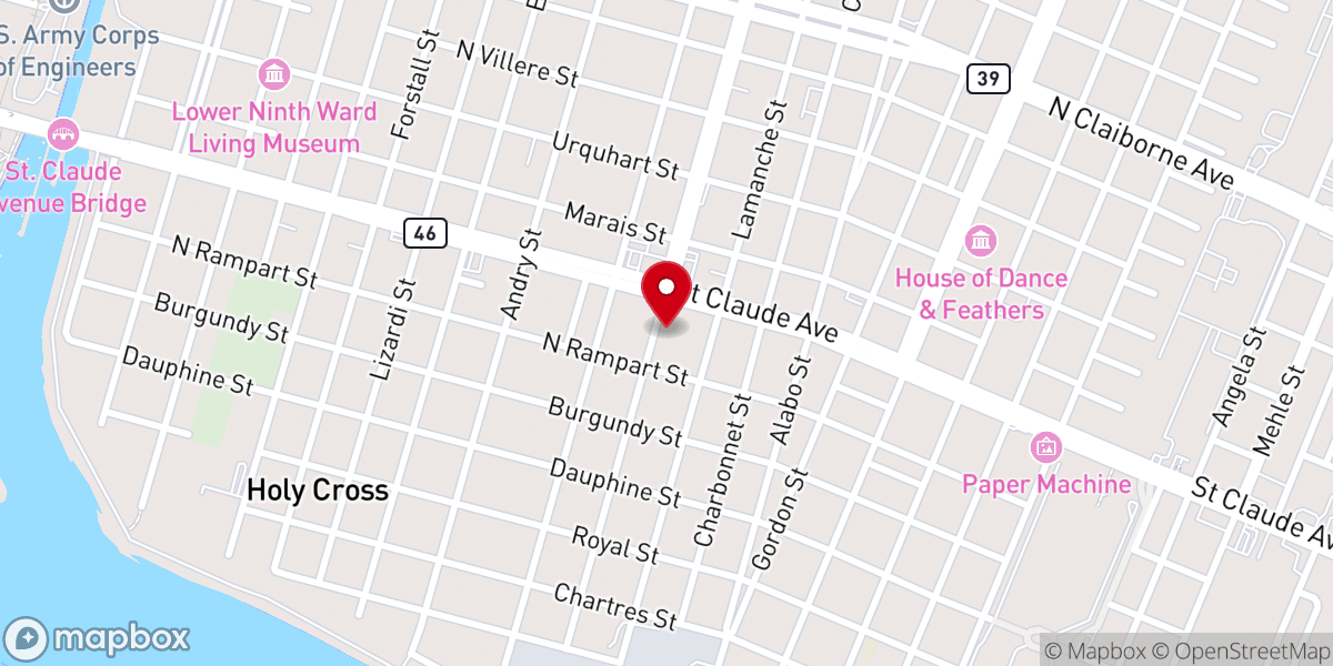 Map showing location of New Orleans Ephesus Seventh-day Adventist Church