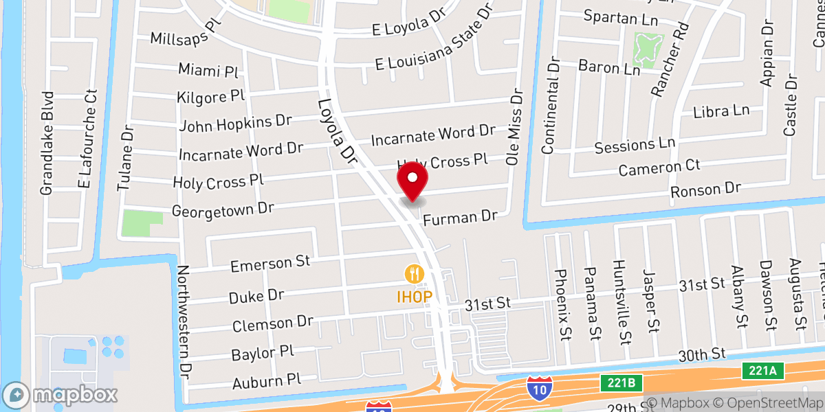 Map showing location of New Orleans Kenner Spanish Seventh-day Adventist Church