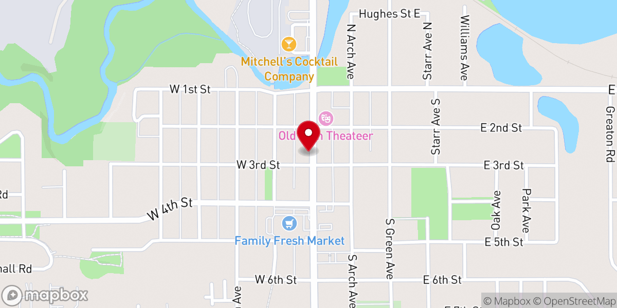 Map showing location of New Richmond Area Chamber of Commerce