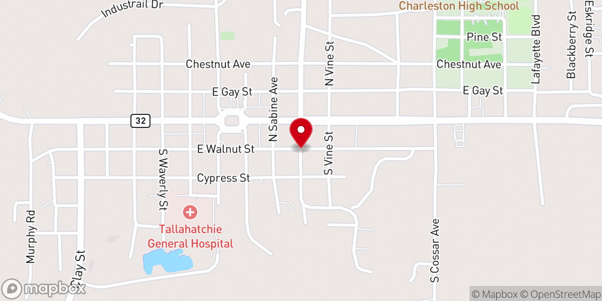 Map showing location of New Town M.B. Church