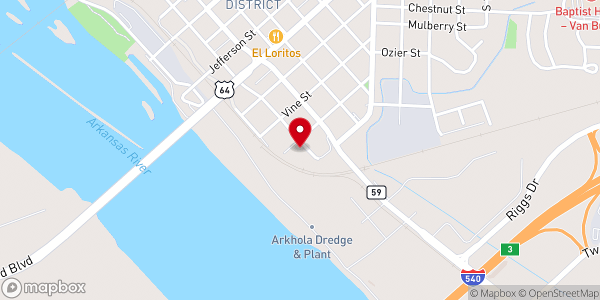 Map showing location of New Vision Worship Center
