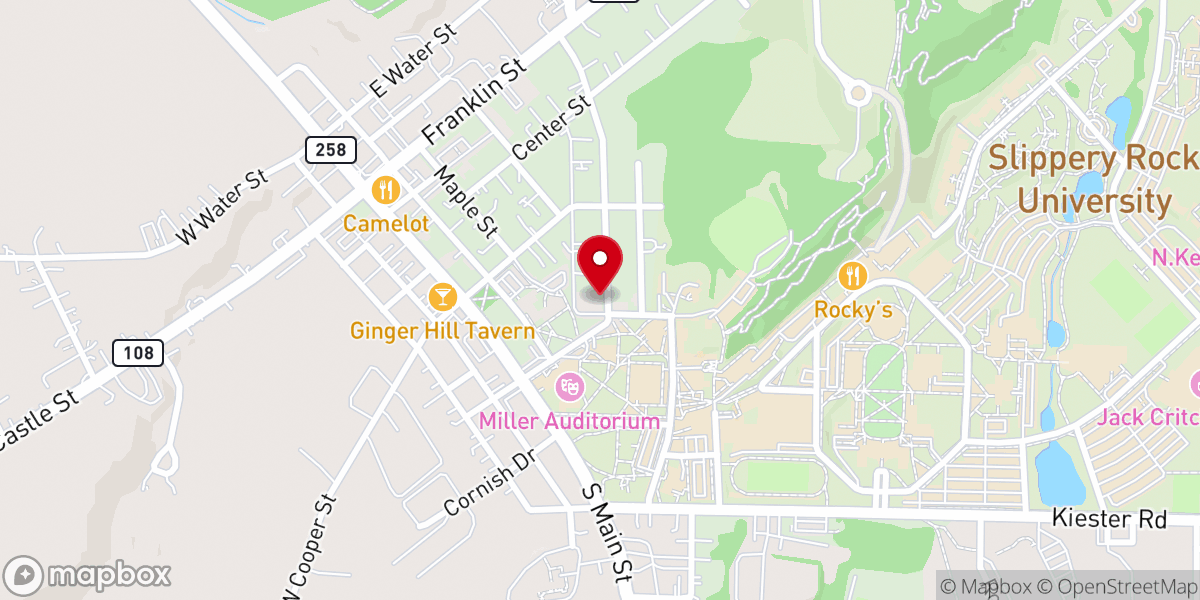 Map showing location of Newman Center