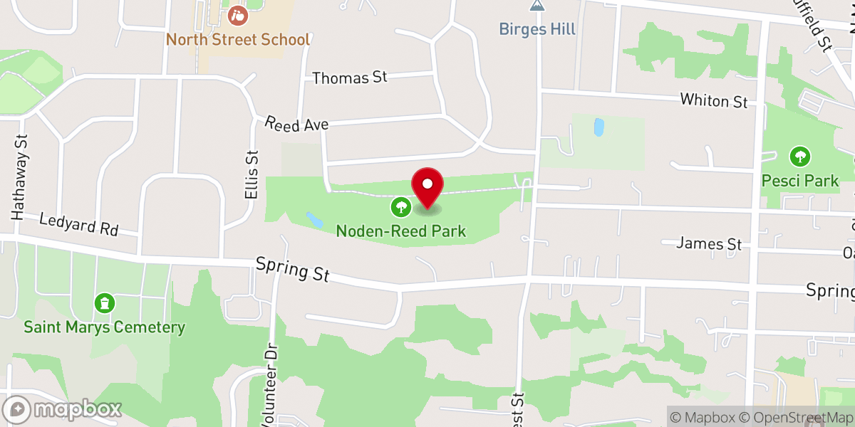 Map showing location of Noden Reed Park