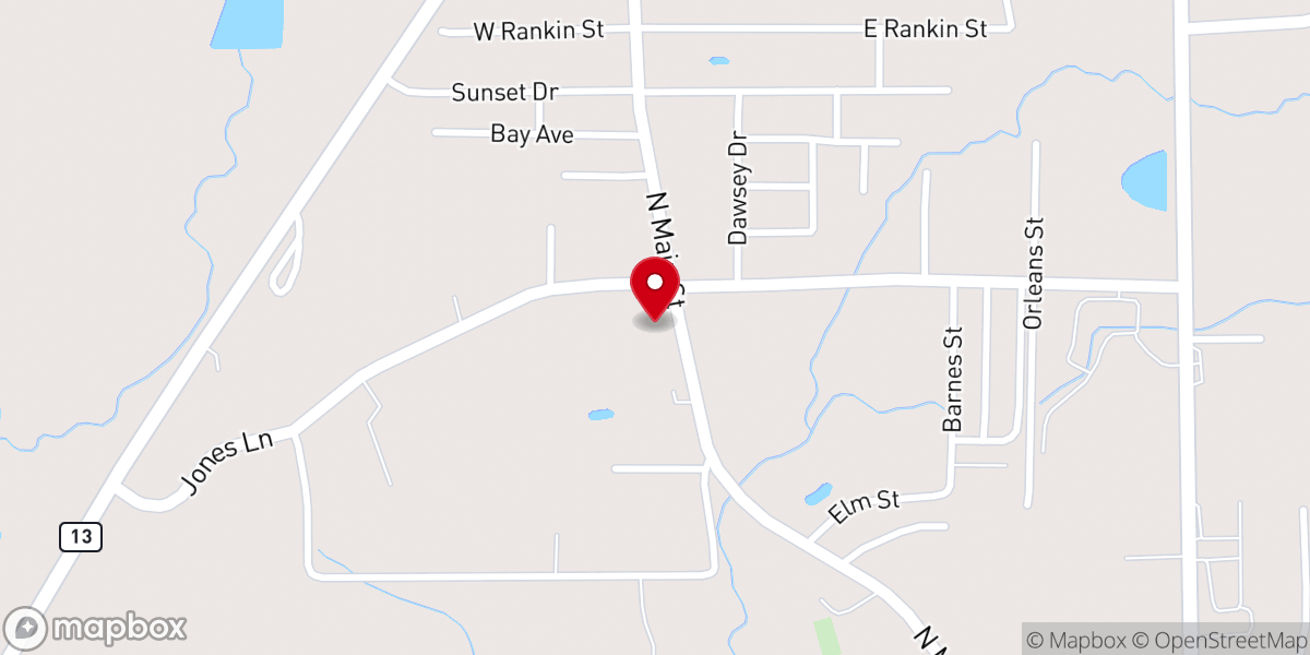 Map showing location of North Columbia Baptist Church