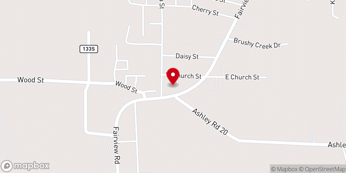Map showing location of North Crossett First Baptist Church