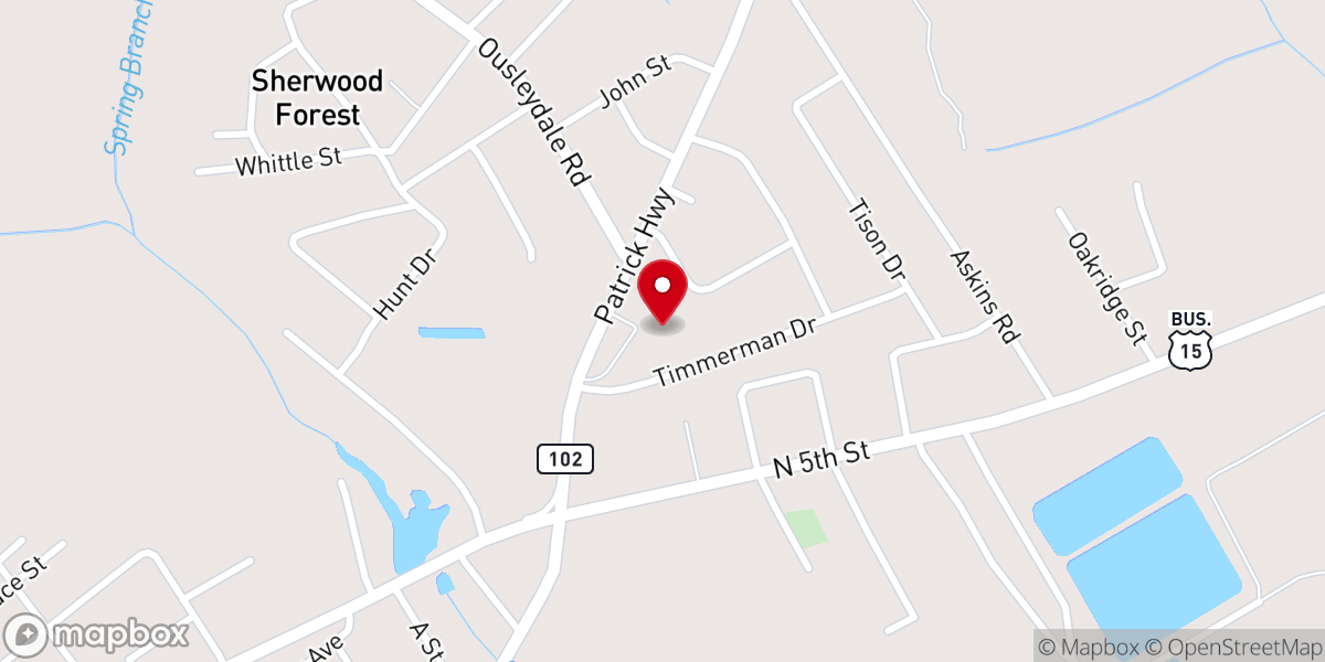 Map showing location of North Hartsville Baptist Church