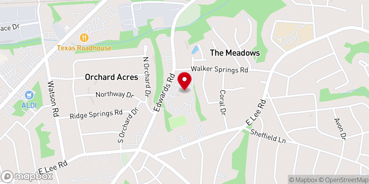 Map showing location of North Hills Church