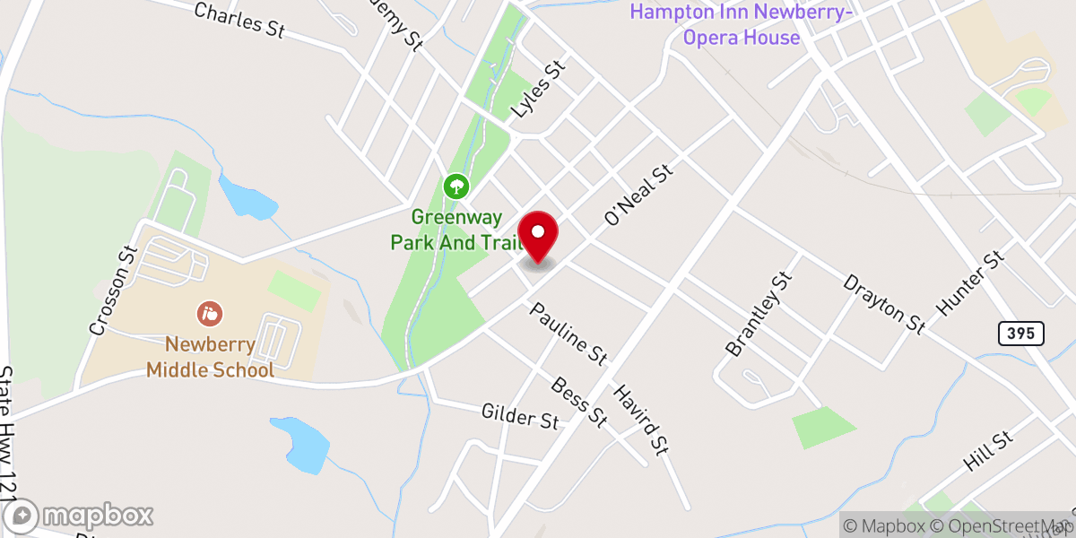 Map showing location of O'Neal St. United Methodist Church