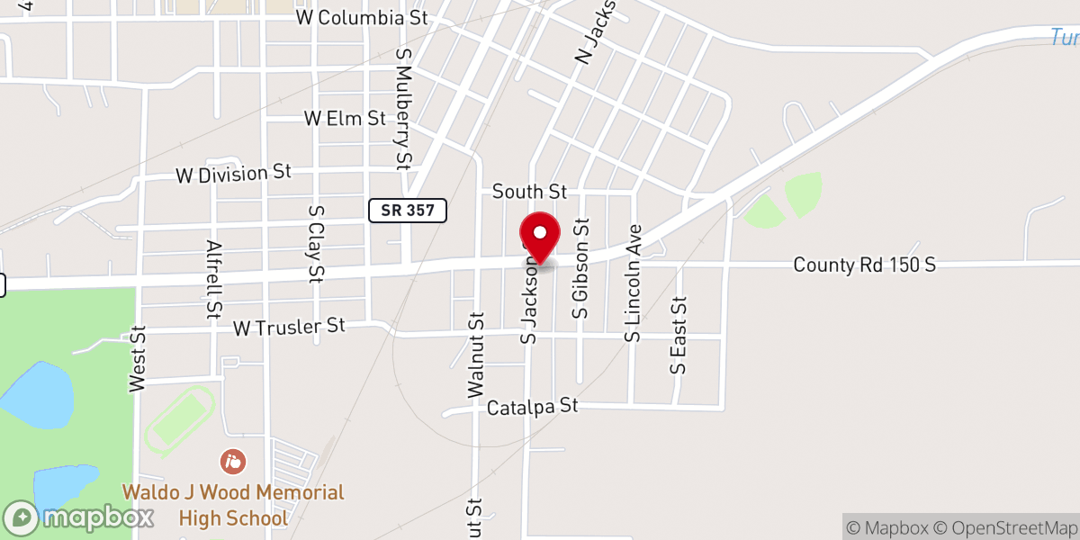 Map showing location of Oakland City Church of Christ