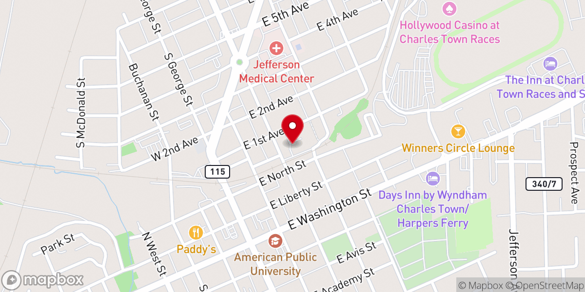 Map showing location of Oakland Community Church