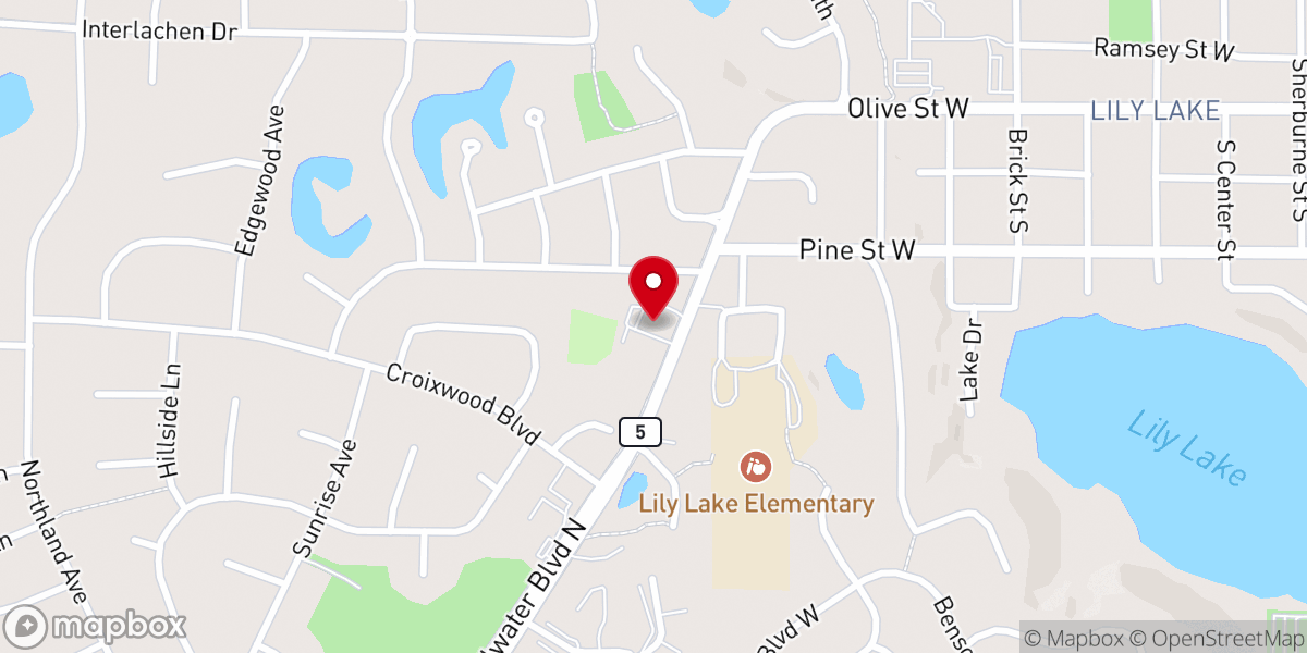 Map showing location of Oakridge Community Church
