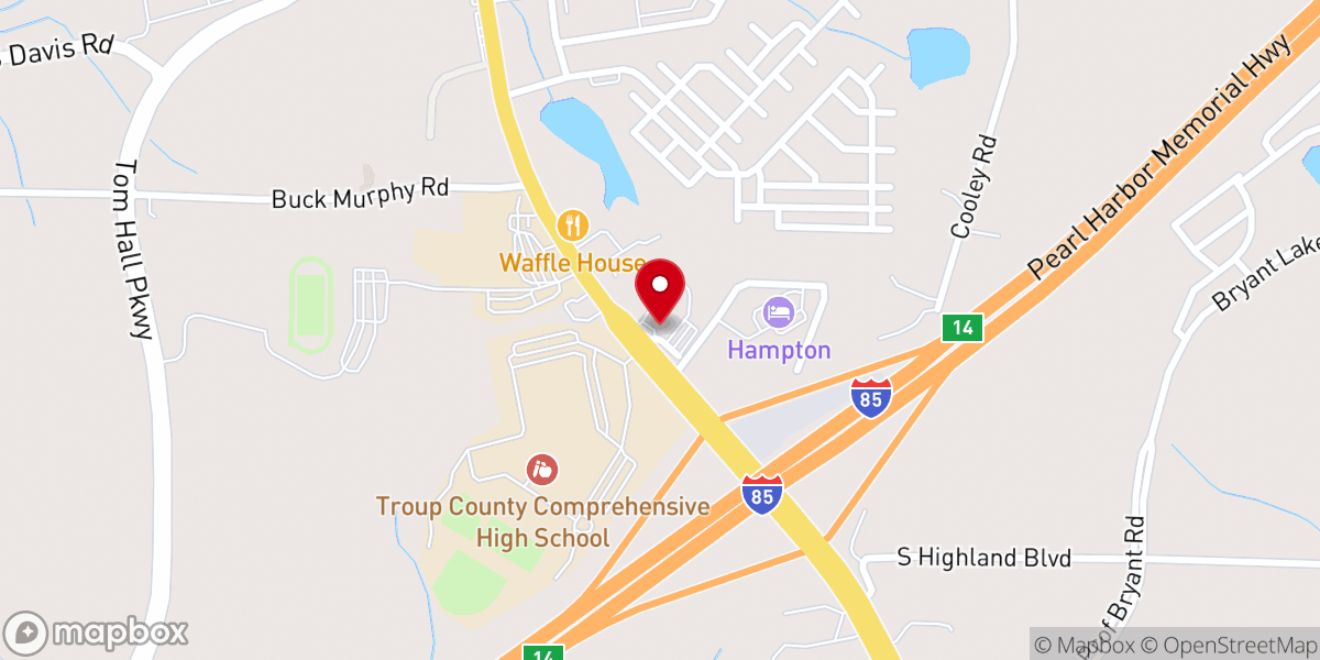 Map showing location of Oakside Baptist Church